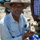 Paleoanthropologist Yohannes Haile-Selassie holding the MRD fossil.